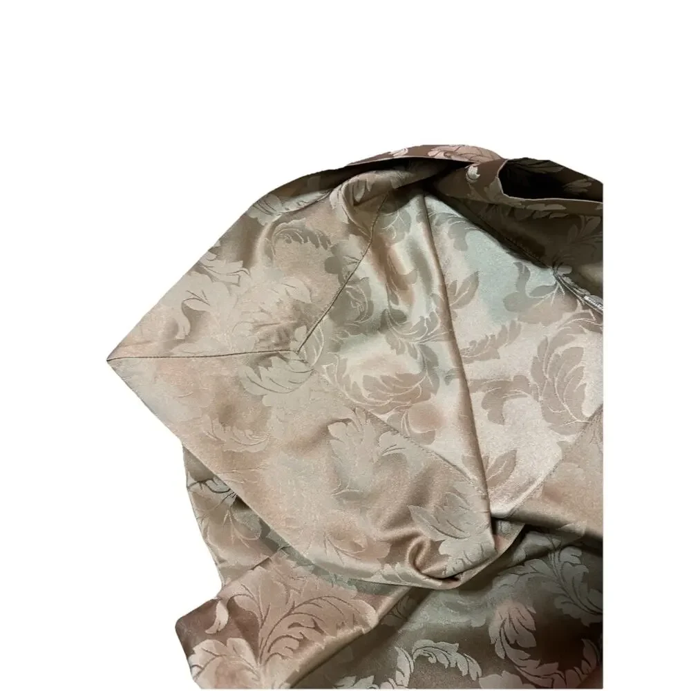 Damask Tablecloth 141x74 Beige Gold Large Rectangle Elegant Dining